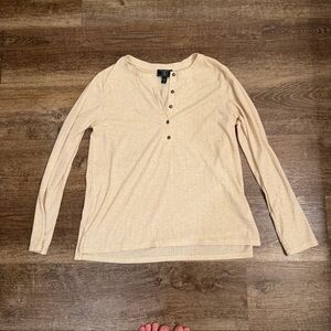 G.H. Bass & Co. Cream Waffle Henley Top